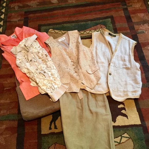 ⚜ Vintage LINEN SAGE TROUSERS  TRANSITIONAL LIKE NEW Sz 8 - Picture 5 of 13